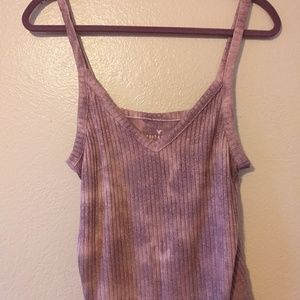 Purple tie dye rib tank